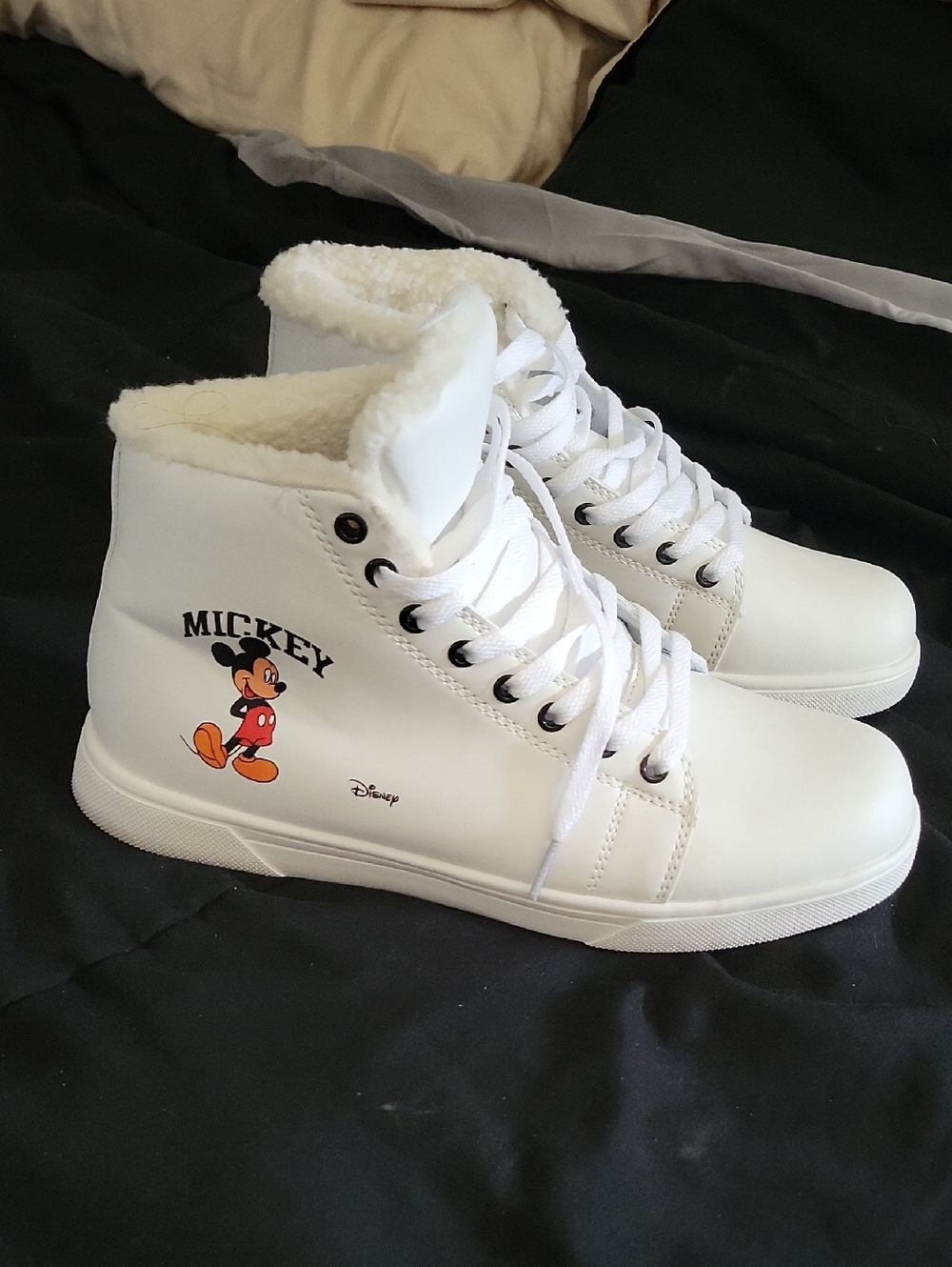 Disney White High-Top Sneakers with Mickey Graphic